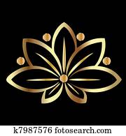 Gold lotus flower Gold lotus flower