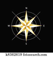 Golden compass rose Golden compass rose