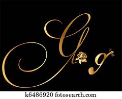 goldenes, buchstabe g goldenes, buchstabe g