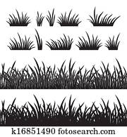 Grass silhouette, seamless Grass silhouette, seamless