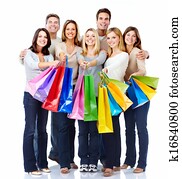 Group of shopping people.