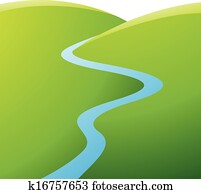 grüne hügel, blau, fluss grüne hügel, blau, fluss