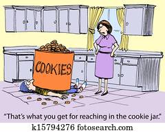 haga no, alcance, en, el, pote de galletas