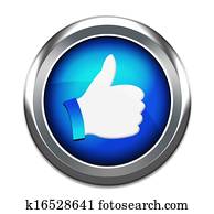 Hand Shaped button thumbs up Hand Shaped button thumbs up