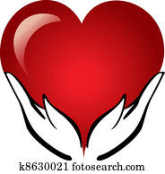 Hands holding a heart logo Hands holding a heart logo