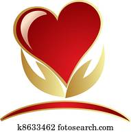 Hands holding heart logo Hands holding heart logo