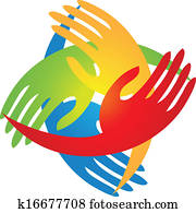 Hands in a diamond shape logo Hands in a diamond shape logo
