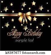 happy birthday ribbon gold card happy birthday ribbon gold card