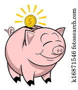 Happy piggy bank Happy piggy bank