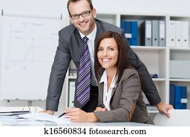 Happy successful business team