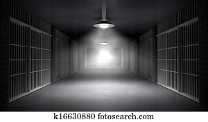Haunted Jail Corridor And Cells