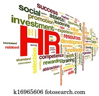 Human resources concept in tag cloud