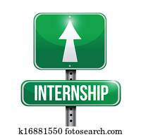 internship road sign illustration design