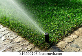 jardim, sistema irrigação