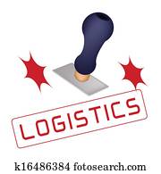 jeden, rubber znamka, s, jeden, príkaz, logistika