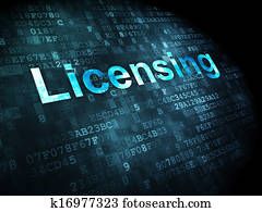 Law concept: Licensing on digital background Law concept: Licensing on digital background