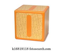 letra, i, ligado, childrens, alfabeto, block.