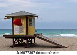 Lifeguard hut on Hollywood Beach in Florida