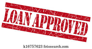 Loan approved grunge red stamp