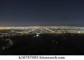 los angeles, nebuloso, noturna