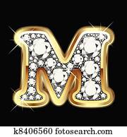 *m*, זהב, ו, יהלום, bling