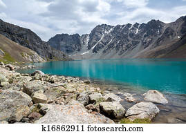 Majestic lake Ala-Kul, Tien Shan, Kyrgyzstan
