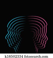 Male and female face