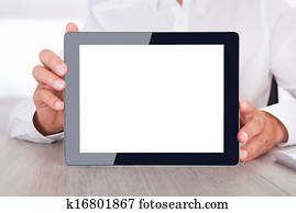 Man Holding Digital Tablet
