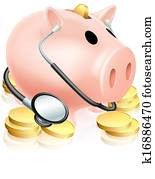 medische, piggy bank, concept