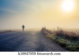 men silhouette in the fog men silhouette in the fog