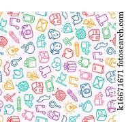 Miscellaneous doodle seamless pattern Miscellaneous doodle seamless pattern