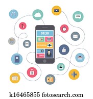 Mobile communication illustration concept Mobile communication illustration concept
