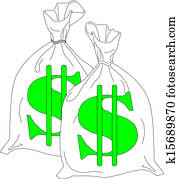 Money bags with dollar sign 