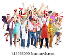 navidad feliz, gente, group.