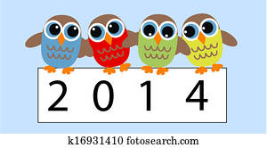Colorful New year 2014 Clipart | k15877582 | Fotosearch