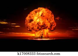 Nuclear explosion in an outdoor set Nuclear explosion in an outdoor set