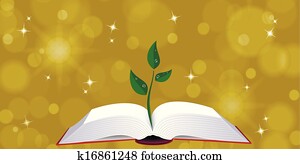 Open book with tree sprout Open book with tree sprout
