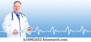 personne agee, docteur, cardiologist.