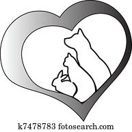Pets and heart Pets and heart