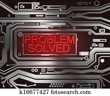 problème, résolu, concept.