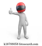 racer with thumb up racer with thumb up