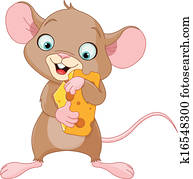 rato, segurando, um, pedaço, de, queijo