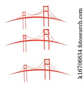 red bridges design vector art red bridges design vector art