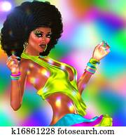 Retro disco dancing club girl Retro disco dancing club girl