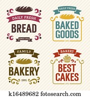retro, panificadora, etiquetas
