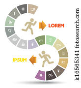 runing, vektor, begriff, schablone runing, vektor, begriff, schablone
