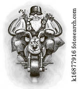 Santa Claus Biker Santa Claus Biker