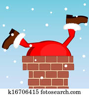 Santa Claus stuck in the chimney Santa Claus stuck in the chimney