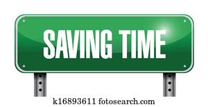 saving time road sign illustration design