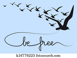 sein, frei, text, fliegen, birds,, vektor sein, frei, text, fliegen, birds,, vektor